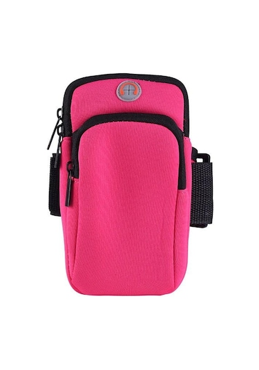 Gül Kırmızı Açık Spor Çanta Kol Çantası Kol Bandı Cep Telefonları Tuşları Spor Salonu Tarzı Koşu Tutucu Çanta Koşu Spor Salonu Kırmızı