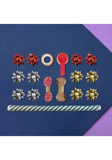 Yeşil Verev Beyaz Ambalaj Kağıdı Seti 10 Rulo Kağıt 70x100 Cm