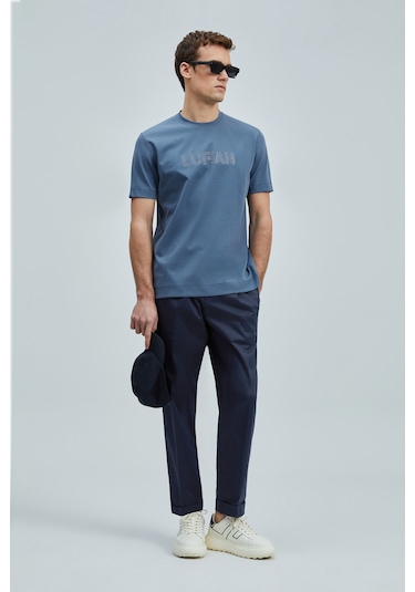 Lufian Erkek T Shirt 111020240 Koyu Mavi Koyu Mavi