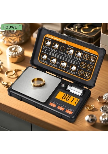 Willowhaven Fodwet 0.01g Hassas Terazi Kalibrasyon Ağırlıklı 200g/0.01g Cep Tipi Laboratuvar Kuyumcu Terazisi