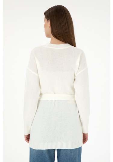 U.s. Polo Assn. Kadın Krem Melanj Hırka Triko 50297102-vr159 Krem Melanj