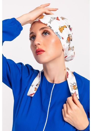 Tesettür Ameliyathane Bonesi - Taş Devri Beyaz