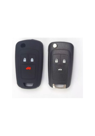 Opel Uyumlu Astra Insignia Corsa 3 Tuş Silikon Anahtar Koruma Kılıfı Siyah Renk