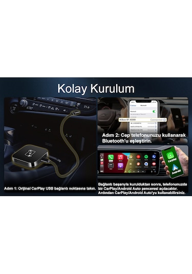 Magazashop Kablosuz Görüntü Aktarım Car Play Adaptörü Apple Ve Android Cihazlar Için Diğer