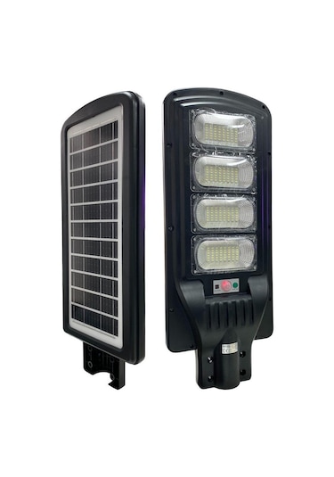 Hightek 300w Solar Sokak Lambası Hareket Sensörlü- Kumandalı Siyah