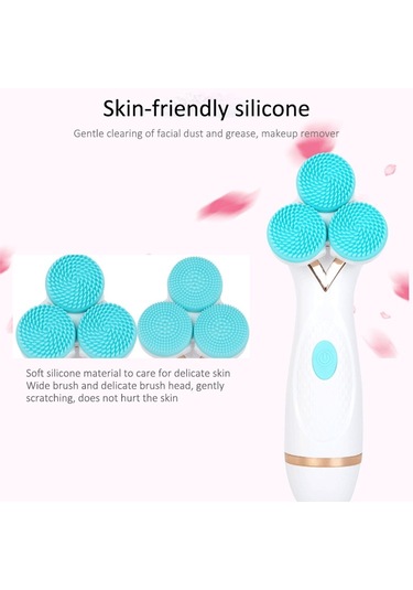 Sones Cnaier Ae-878 Usb Şarjlı Silikon Yüz Cilt Bakımı Elektrikli Yüz Temizleyici Mavi