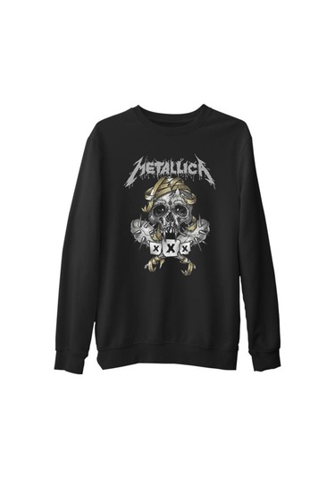 Metallica - X - X Siyah Erkek Kalın Sweatshirt