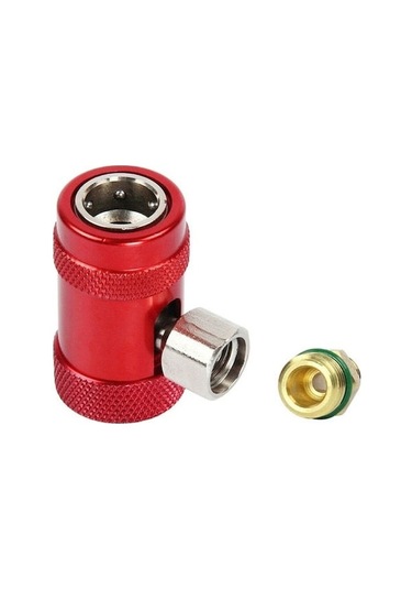 Mufunye R1234yf Klima Adaptörü: 2'li Bakır Hızlı Bağlantı, Yüksek/düşük Basınç Kırmızı/mavi , Soğutucu Sızıntısı Önleyici