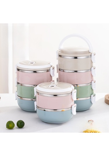 Yifomall 304 Çelik Isı Saklama Yemek Kutusu - 3 Katlı Bölmeli, Hermetik Kapaklı, Günlük Kullanım İçin Pratik Hediyelik Yemek Kutusu Diğer