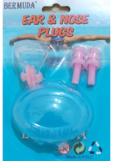 Bermuda Silikon Kulak Tıkacı ve Burunluk Set Siyah