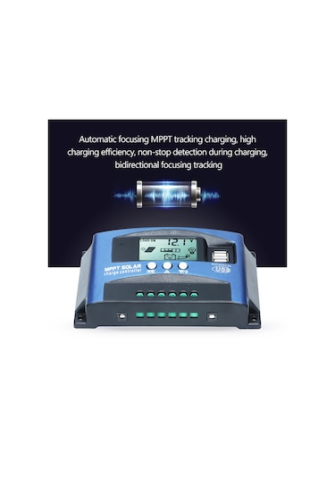 Springsun Mppt Akıllı Lcd Ekranlı Güneş Şarj Kontrol Cihazı, Çift Usb 5v/2a , 12v/24v Otomatik Tanıma