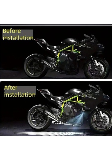 Chuangyinshop 2pcs Angel Wings Led Motorcycle Dekoratif Işık Ice Blue Evrensel Fit Kolay Kurulum
