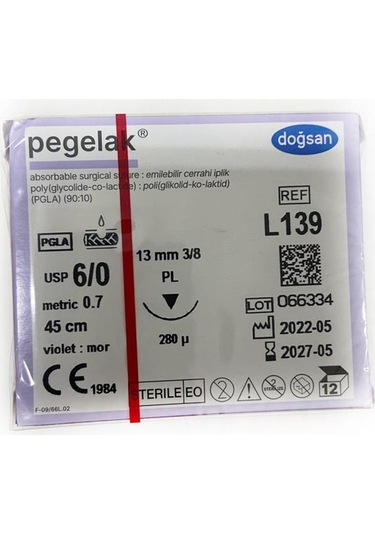 Doğsan Pegalak 6/0 13 MM Keskin Emilebilir Cerrahi İplik