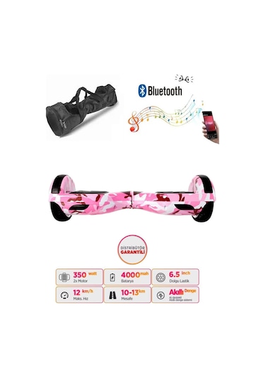 Citymate Elektrikli Kaykay Hoverboard Bluetooth Hoparlörlü 6.5 İnç Grafiti D05 +Çanta