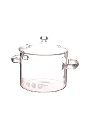 Teltree Dayanıklı Borosilikat Cam 2l Tencere - Tüm Ocaklarda Kullanım Indüksiyon Hariç Şeffaf