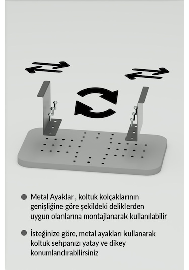 Yan Sehpa Ayarlanabilir Tepsi Dikdörtgen Dekoratif Modern Yatay Dikey Koltuk Sehpası Efes Çok Renkli