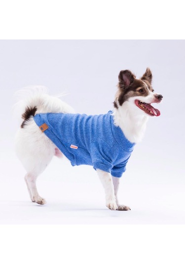 Pawstar Mavi Merino Esnek, Küçük Irk Triko Köpek Kazağı