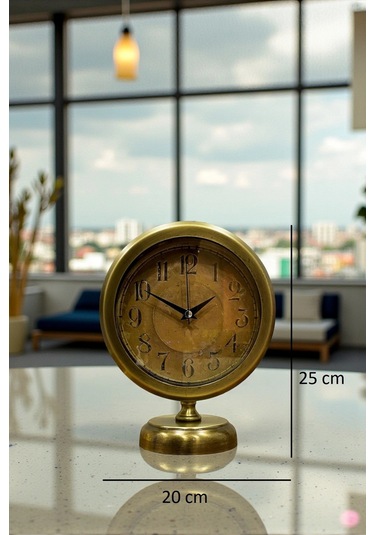 Retro Eskitme 25 X 20 Cm Metal Şık Masa Saati Çok Renkli