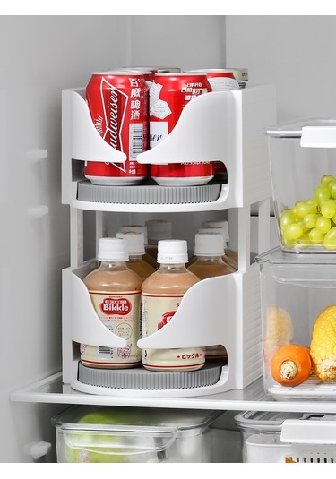 Yifomall Beyaz Gri Dondurucu Depolama Kutusu - 7cm'yi Geçmeyen Şişeler İçin Döner Tasarım, Çeşitli Mutfak Malzemelerini Düzenle, Konforlu Erişim Diğer