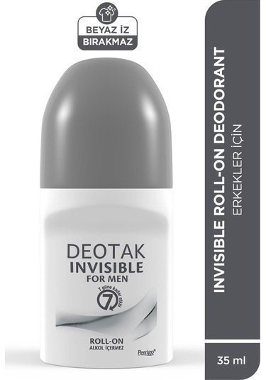 Deotak Invisible Erkek7 Güne Kadar Etkili Roll-On Deodorant 35 ML