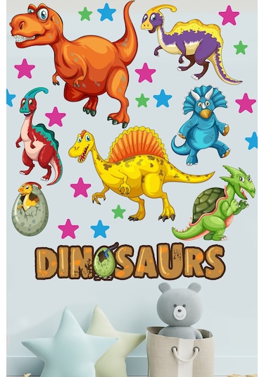 Dinozorlar Temalı Çocuk Odası Duvar Sticker Seti