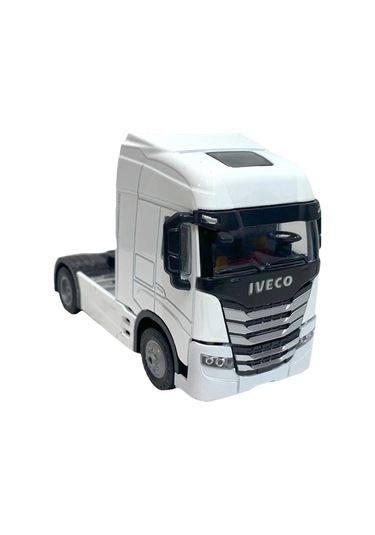 Işıklı Sesli Pilli Çek Bırak Metal Oyuncak Iveco Tır Beyaz