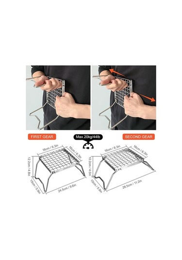 Pazly Kampanyalı Katlanır 304 Paslanmaz Çelik Mangal Izgarası - Av, Bahçe, Seyahat İçin Renkli Seçenek Çok Renkli