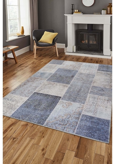 Artloop Jazz Şönil Dokuma Pamuk Polyester Gri Halı Al 83