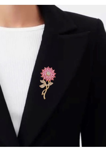 Fashion Jewelry Broş Çiçek Takı 226494697 Altın Rengi