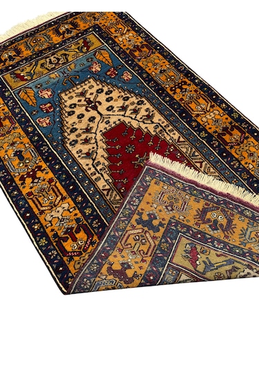 El Dokuma Sıfır Yahyalı Halısı 105x185 Özel Model Yün Namazlık