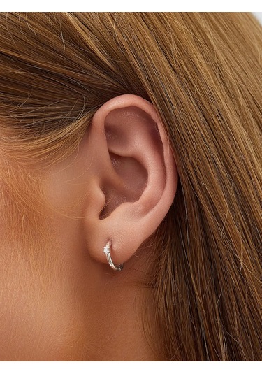 Markiz 925 Ayar Gümüş Taşlı Küçük Küpeler. 16801756 Diğer