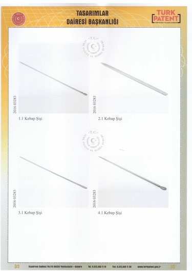 Gönen Çelik Paslanmaz Çelik Krom Şiş 3 Adet Yassı Tavuk Kanat
