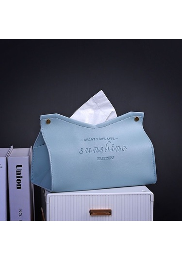 Sarı Oturma Odası Yemek Odası Doku Kutusu Çevre Dostu Deri Çok Amaçlı Düz Renk Yaratıcı Peçete Saklama Kutusu G582