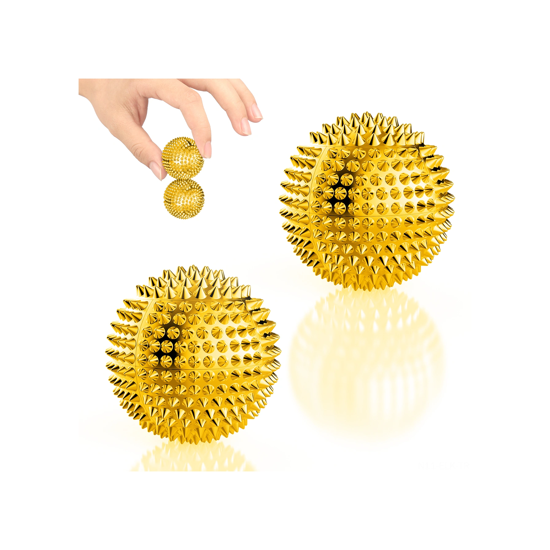 Xindoker 3.2cm Altın Renkli Manyetik Masaj Topları 2 Adet - El, Ayak Tabanı Ve Kas Geliştirme İçin Özel Tasarlanmış Dürtücü Toplar Altın