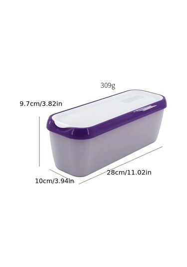1 Adet Dikdörtgen Çift Dondurma Kapaklı Kutu Ev Yapımı Dondurma Mor