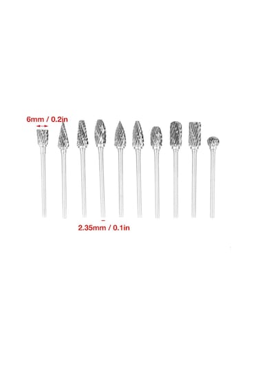 Schulzz Tungsten Ahşap Oyma 10 Adet Gravür Matkap Ucu Seti