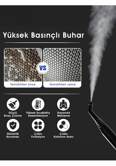 Pirantech CB-107C Çok Fonksiyonlu Buharlı Temizlik Makinesi