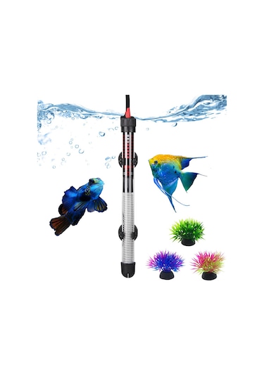 Qingmipy Akvaryum Otomatik Sıcaklık Regülatörü 100w Avrupa Standartı + Su Sicaklığı Ölçer - 20-34 C Ayarlı, Tamamen Suda Bulunan Isıtıcı Çubuğu