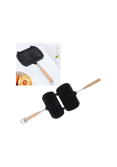 Ulzyvf Yapışmaz Alüminyum Alaşımlı Siyah Panini Ve Sandviç Tavası Yx Siyah