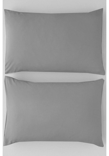 More Home Antrizit Gri Renkli Pamuklu Kumaştan Kapaklı Yastık Kı