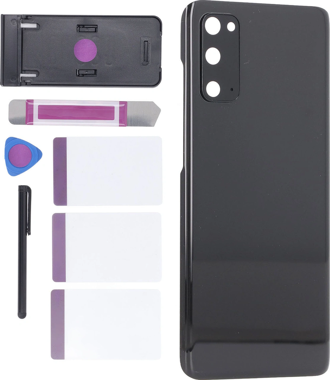 Shineyee Galaxy S20 İçin Cam Arka Kapak Tamiri Seti: Ön Yüklü Kamerayı Ve Bandı + Dokunmatik Kalem + Telefon Tutucu + Tamir Araçları