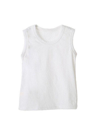 Erkek Çocuk Beyaz Kalın Askılı Ribana Atlet % 100 Pamuklu Atlet 3 Lü Paket 301-501-3b Beyaz