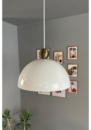 Yimpi Avize Tekli Eskitme Boncuk Başlık Sarkıt Salon Kuaför Cafe Dekoratif Aydınlatma Pastane Beyaz