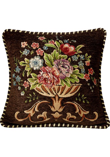 Suntek 48x48cm Makinede Yıkanabilir Dekoratif Yastık Kahve Kahve