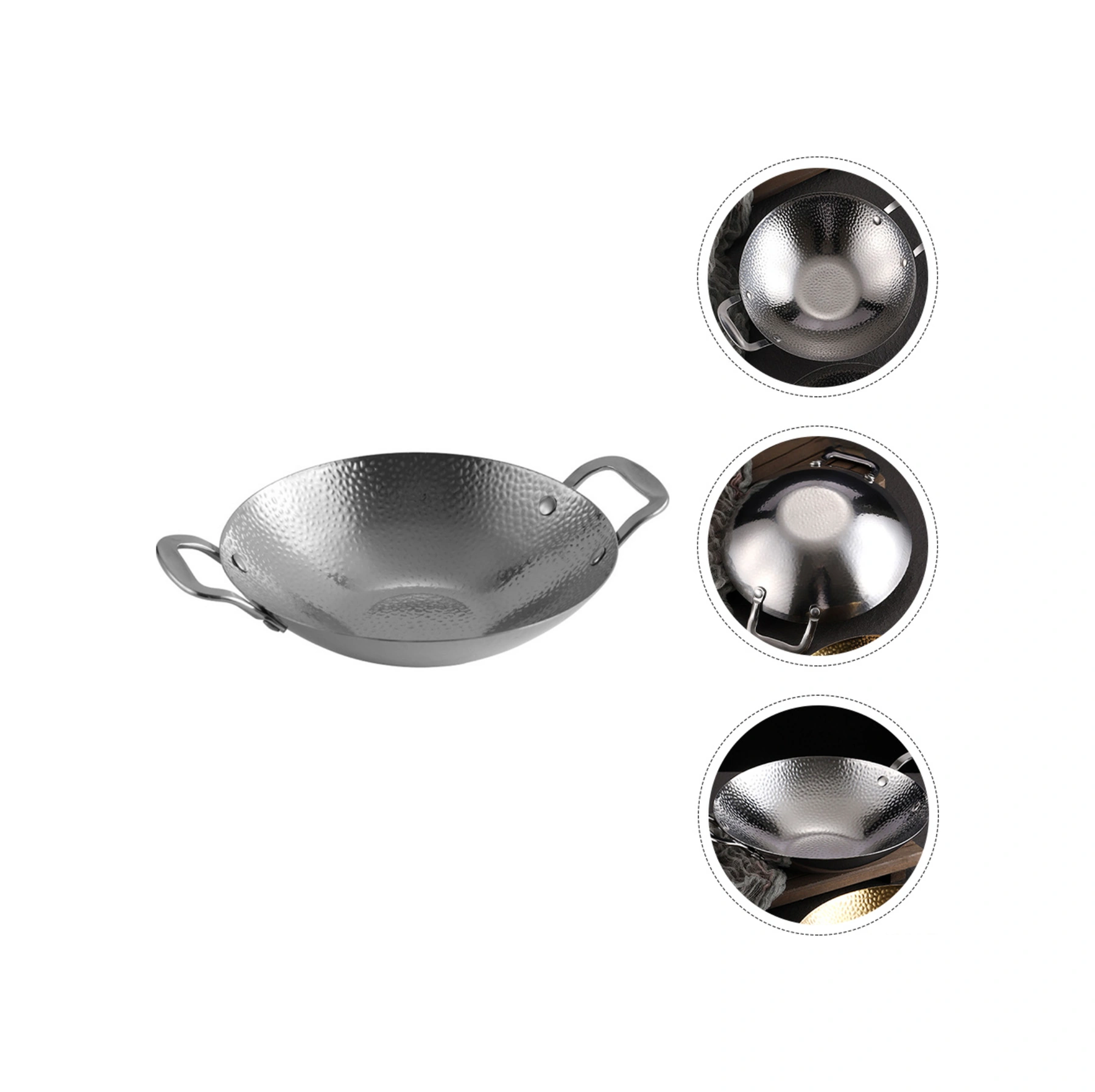 Yaleker Çift Saplı Paslanmaz Çelik Hızlı Isıtmalı Çok Amaçlı Mutfak Tenceresı Fırın Uyumlu, Temizliği Kolay, Deniz Ürünleri/dry Pot/ıslak Pot Gümüş