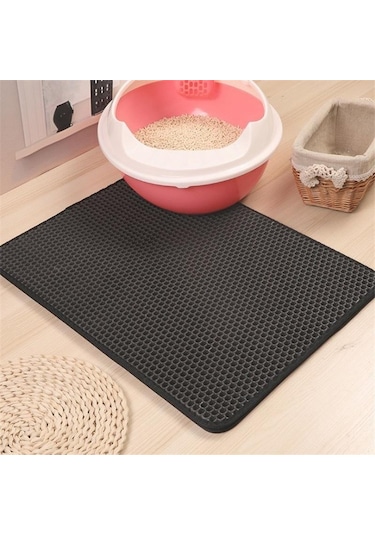 Su Geçirmez Kedi Kumu Mat Pad Premium Çift Kedi Kumu Kutusu Trapper Mat Pad Su Geçirmez Taban Katmanı İle Büyük Petek Eva Köpük Kauçuk 30x30cm