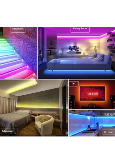 RGB KUMANDALI RGB ŞERİT LED TEK ÇİPLİ 5MT
