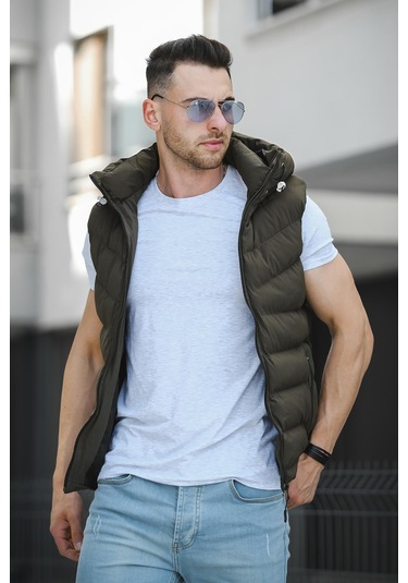Giaco Slim Fit Kapüşonlu Suya Dayanıklı Puffer Erkek Şişme Yelek 001
