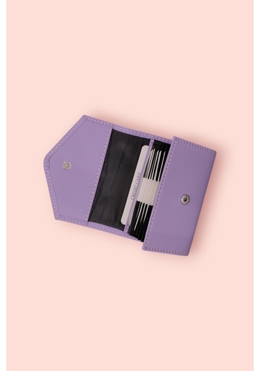 Modica Paris - Vegan Deri Akordiyon Kartlık Cüzdan Şıklık Ve Fonksiyonun Buluştuğu Kusursuz Tasarım Lila