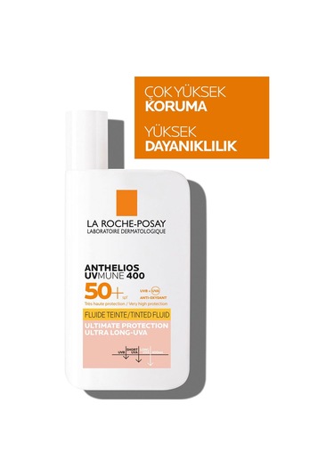 La Roche Posay Anthelios Uvmune Fluide Yüksek Korumalı Renkli Yüz Güneş Kremi SPF50+ 50 ML